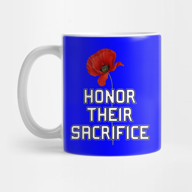 Honor Their Sacrifice Memorial with Red Poppy Flower Pocket Version (MD23Mrl006) by Maikell Designs